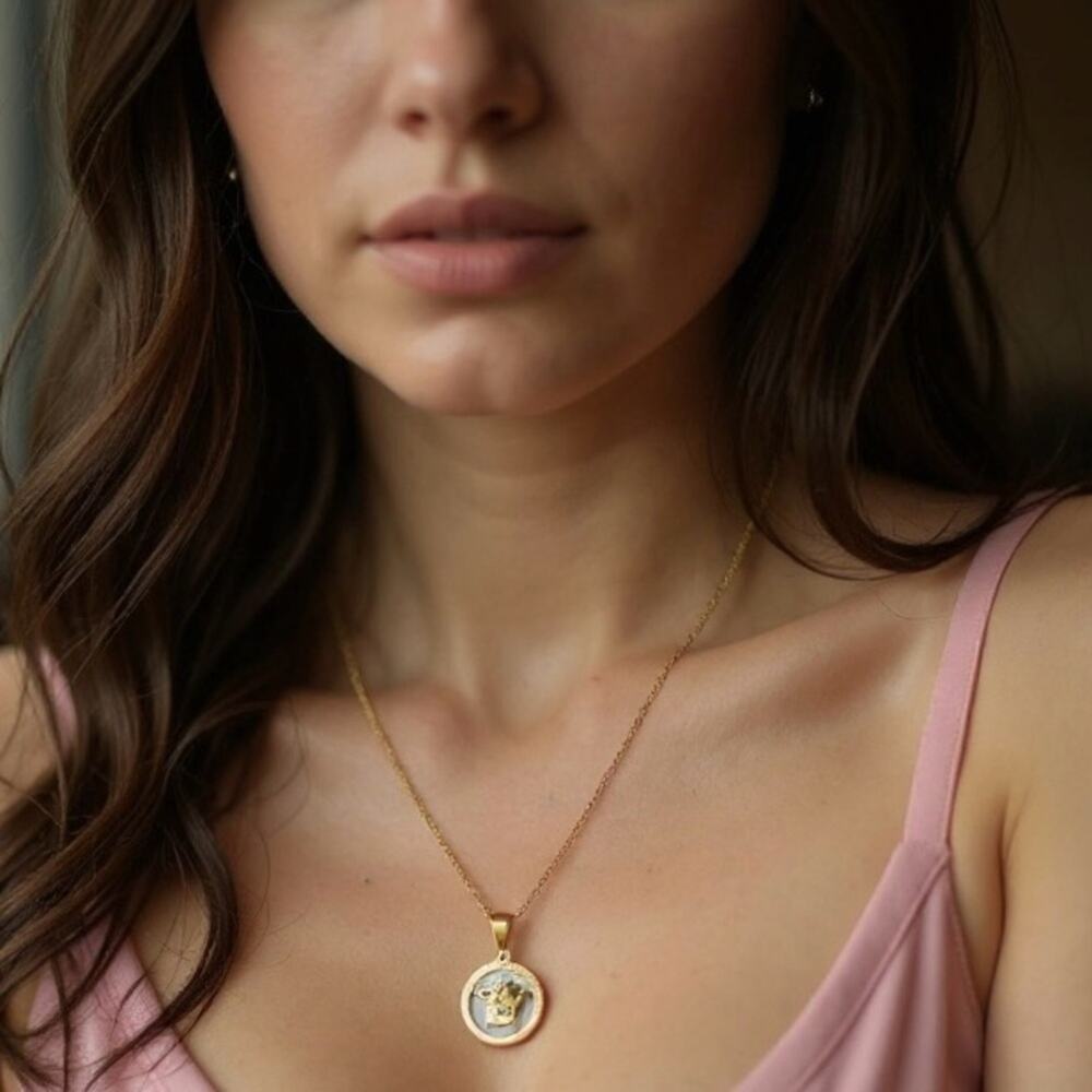 18K Gold Plated Medusa Pendant Necklace